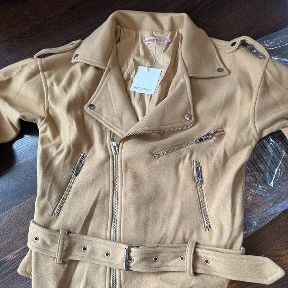 NWT Biker Jacket - CAMEL Sz Small - Picture 8 of 10